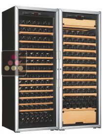 Combination of an ageing wine cabinet and a multipurpose wine cabinet - Sliding shelves ARTEVINO