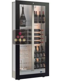 Built-in multi-purpose wine cabinet for storage or service - 56/64 bottles - Reduced depth - Without equipment - Without wooden frame CALICE DESIGN