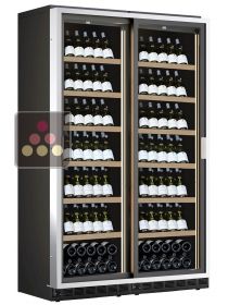 Built-in combined 2 Single temperature wine cabinets - Sliding doors  CALICE