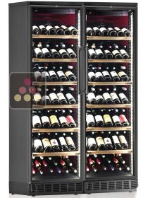 Built-in combination of 2 single-temperature wine cabinets for service or storage CALICE