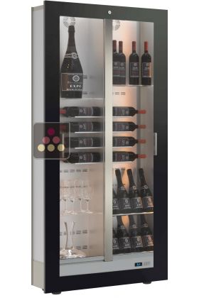Built-in multi-temperature wine display cabinet for service and storage - 36cm deep - Without shelf - Without cladding