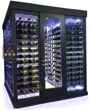 Large Single temperature Cellar – 3 glass walls – Horizontal Shelves – Ageing or service WINEROOM