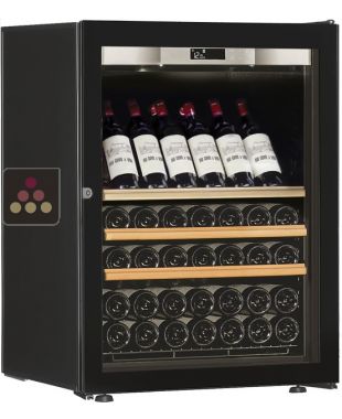 Single temperature wine ageing or service cabinet - Inclined/sliding shelves - Full Glass door TRANSTHERM