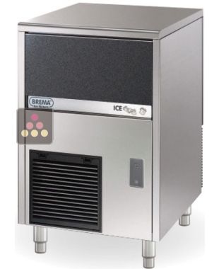 Freestanding ice cube maker up to 48kg/24h with 16kg of integrated storage and autowash system - Air-cooled condenser BREMA