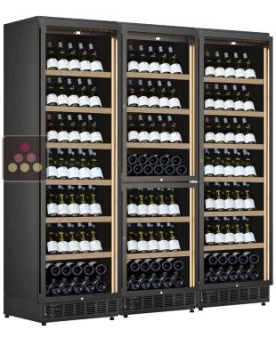 Built-in combination of 3 wine service or storage cabinets - 4-temperature CALICE