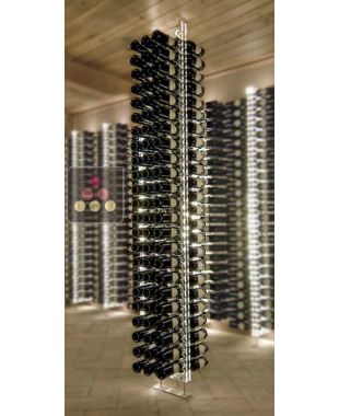 Freestanding Wine Rack in Plexiglas for 168 bottles - Height = 2800 mm (optional LED lighting) SOBRIO