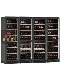Built-in combination of 4 wine service or storage cabinets - 6-temperature - 2 service drawers for standing bottles CALICE