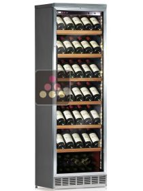 Single temperature built in wine storage and service cabinet - Stainless steel front - Inclined bottles CALICE