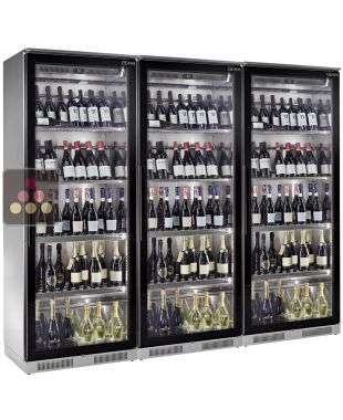 Combined of 3 single or multi-temperature wine service cabinet BRERA