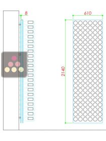 Wall Mounted Bottle Rack in Plexiglass for 126 bottles 75cl SOBRIO