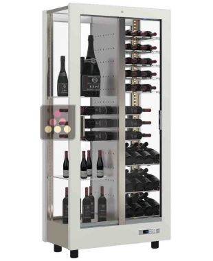 Professional multi-temperature wine display cabinet - 4 glazed sides - Magnetic and interchangeable cover CALICE DESIGN