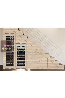 Combination of 2 built in wine cabinet for wine storage and service - Fully integrated
