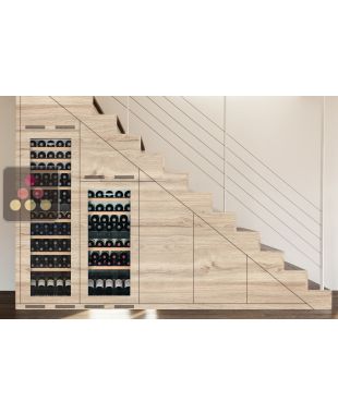 Combination of 2 built in wine cabinet for wine storage and service - Fully integrated
 LIEBHERR
