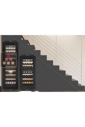 Combination of 2 built in wine cabinet for wine storage and service - Fully integrated

