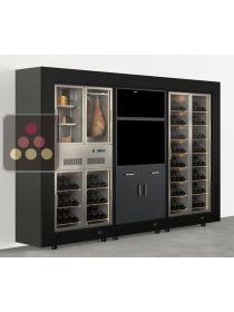 Modular combination of 2 wine cabinets and a cheese/cold cuts cabinet CALICE DESIGN