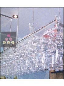 Wall Mounted Suspended Glass Rack in Clear Plexiglass - 20 glasses SOBRIO