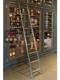 Supply and installation of  Stainless steel Tube and ladder on the upper part of custom made wine cabinet Ma Cave à Vin