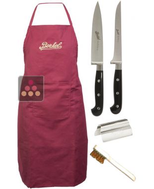 Berkel slicer Essential Kit : ham clipper, sharpener stones brush, 2 knifes and red apron BERKEL