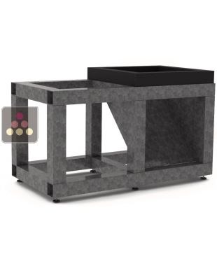 Aluminum stand for elevated installation for stndard wine display cabinet - D520mm - freestanding or built-it CALICE DESIGN