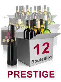 12 bottles of wine -Selection Prestige : white wines, red wines and Champagne Sélection Vin