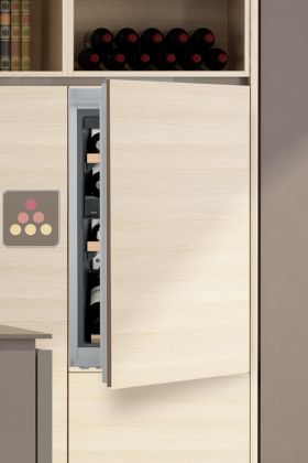 Multi-purpose built in wine cabinet for the storage and service of wine
