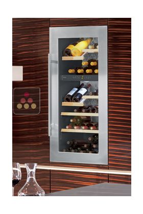 Wine cabinet for the storage and service of wine with 2 temperatures - can be fitted