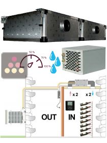 Air conditioner for wine cellar up to 2900W with ducted evaporator and humidifier - Horizontal ducting FRIAX