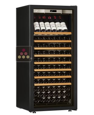 Single temperature wine ageing or service cabinet - Inclined and sliding shelves - Full Glass door TRANSTHERM