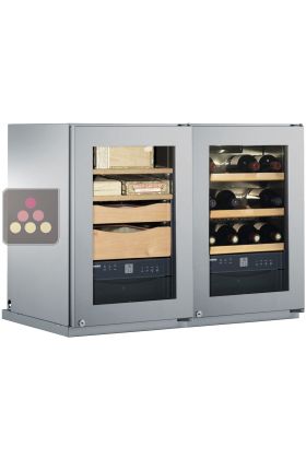 Combined Cigar Humidor with temperature and humidity control and wine cabinet
