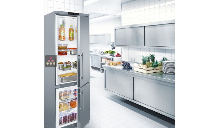 Combined refrigerator/freezer - Stainless steel exterior - 345L