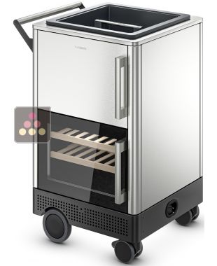 Outdoor mobile bar with refrigerated cabinet and insulated presentation bin DOMETIC