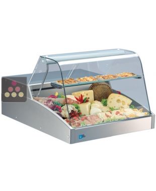 Refrigerated counter for sensitive products - Width 150cm - Curved glass TECNOX