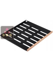 Black metal sliding shelf with wooden front DOMETIC