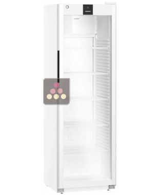 White forced-air commercial refrigerator - Glass door with side LED light - 286L LIEBHERR PRO