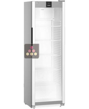 Silver forced-air refrigerated cabinet - Glass door with side LED light - 286L
 LIEBHERR PRO