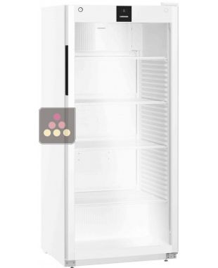 White forced-air commercial refrigerator - Glass door with side LED light - 432L LIEBHERR PRO