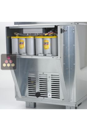 Battery set with charger for cooling container