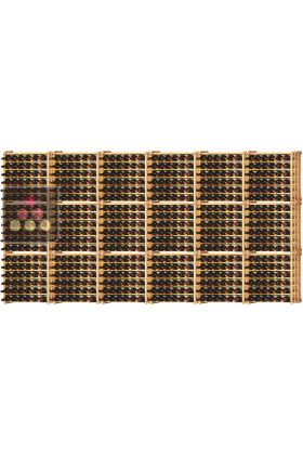 Set of 18 modular beechwood racks for 684 bottles