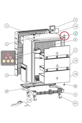 Right hand side upper hinge pin for Dometic mini-fridge ACI-DOM324B / DS300FS