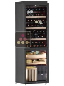 Free standing combination of a single temperature wine cabinet and cigar humidor
 CALICE