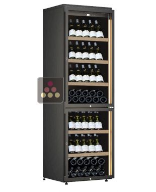 Dual temperature wine cabinet for service or storage - Inclined bottle display CALICE