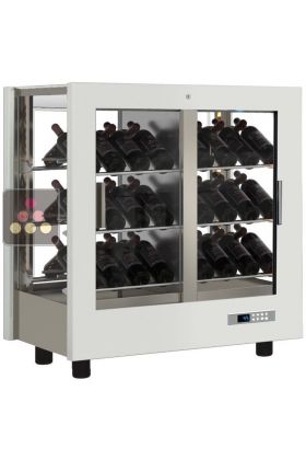 Professional multi-temperature wine display cabinet - 4 glazed sides - Inclined bottles - Without cladding