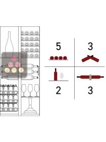 Standard interior set-up for 53cm deep display cabinet with sliding doors CALICE DESIGN