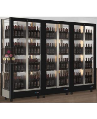 Combination of 3 professional multi-purpose wine display cabinet - 4 glazed sides - Magnetic and interchangeable cover CALICE DESIGN