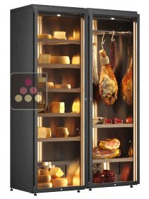 Freestanding combination of cheese and cured meat cabinets - Sliding doors CALICE