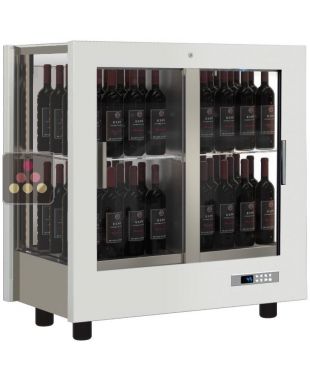 Professional multi-temperature wine display cabinet - 3 glazed sides - Vertical bottles - Wooden cladding CALICE DESIGN