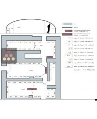 Arrangement of 16 000 bottle cellars - Specific manufacturing Ma Cave à Vin