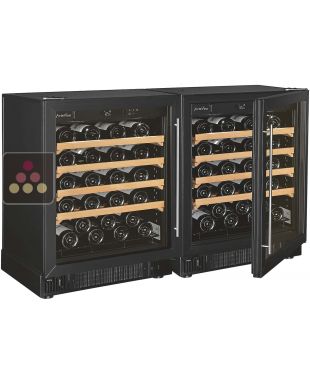 Combination of 2 single temperature wine ageing cabinet - Sliding shelves ARTEVINO