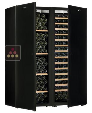 Combination of 2 single temperature wine cabinets for ageing and/or service - Storage/sliding shelves TRANSTHERM