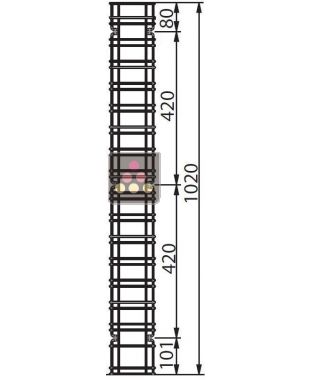 Wall mounted bar for matte black Visiorack (Height 54cm) VISIORACK